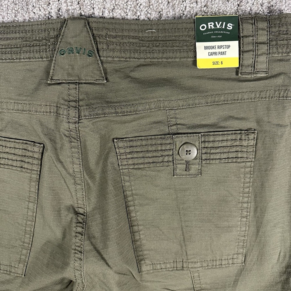 NWT Orvis Brooke Ripstop Capri Pant Women's 6 Fishing Hike Outdoor Camping Olive